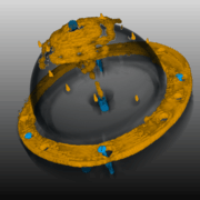 Registrierter Datensatz aus Radar- und Röntgendaten des Brustoberflächenphantoms, erstellt mit MeVisLab
