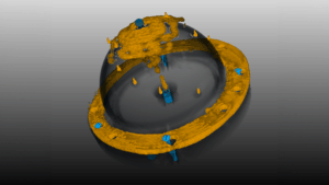 Registrierter Datensatz aus Radar- und Röntgendaten des Brustoberflächenphantoms, erstellt mit MeVisLab