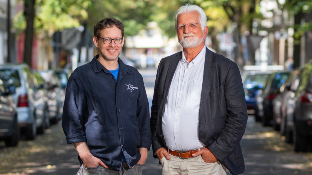 DiaMonTech-Co-Founder Thorsten Lubinski und Prof. Dr. Werner Mäntele