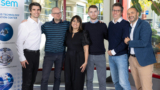 Von links: Bradley Petkus, Gabriel Christmann (Needless), Zahra Khaliliardali (SmartHear), Andrea Morandi (SecondWave), Simon Russeil (HelioW) und Bahaa Roustom (VP Marketing & Business Development, CSEM)