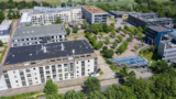 Luftbild des Science Campus Braunschweig-Süd; vorne links im Bild das Gebäude, in dem die AveThera GmbH die GMP-Herstellung betreiben wird