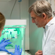 Der DNA-Origami-Schalter lässt sich per elektrischem Feld in Millisekunden umschalten.