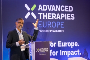 Caption: Professor Jacob George, Chief Medical and Scientific Officer at the MHRA presenting his keynote speech at Phacilitate Advanced Therapies Europe, 2026